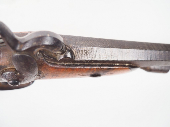 Beau pistolet d’officier modèle 1833 second type, platine à l’arrière 