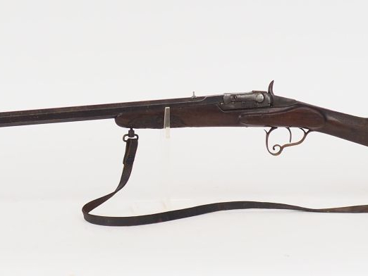 Intéressante carabine de jardin, système Warnant à coffre et à chien, 