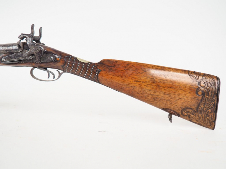 Fusil de chasse juxtaposé espagnol, canons en table, calibre de 24 bal