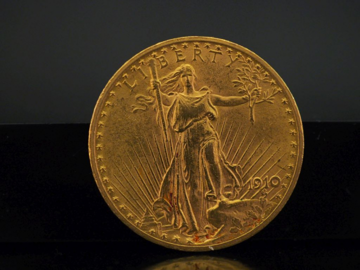 Pièce de 20 Dollars or, 1910. FRAIS ACHETEURS 10% HT.   