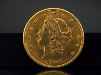 Vente aux enchères Pièce de 20 Dollars or, 1898. FRAIS ACHETEURS 10% HT.   