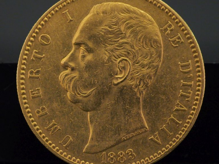 Pièce de 100 Lires or Umberto I, 1883-R.  Poids. 32,27 g FRAIS ACHETEU