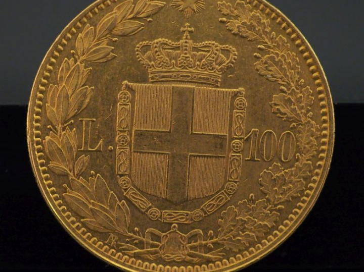 Pièce de 100 Lires or Umberto I, 1883-R.  Poids. 32,27 g FRAIS ACHETEU