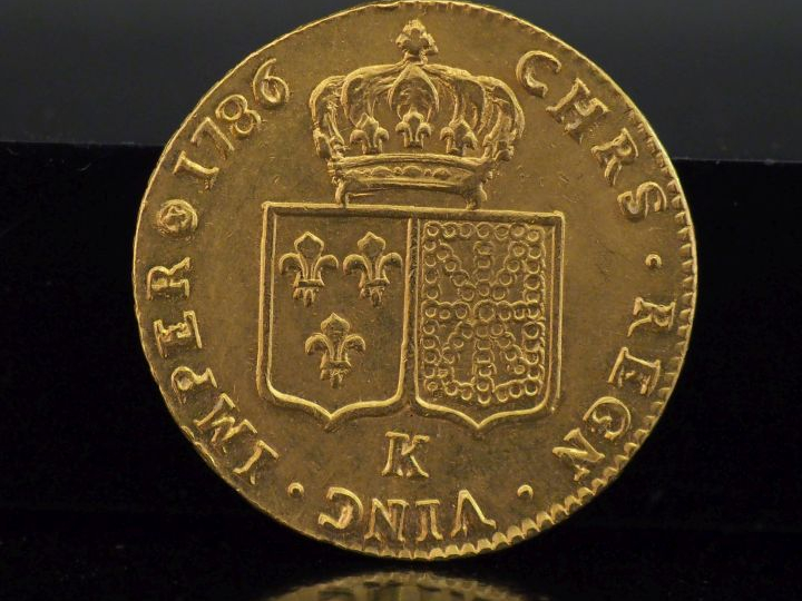 Pièce Louis XVI en or, 1786-K (Bordeaux).  Poids. 15,21 g FRAIS ACHETE