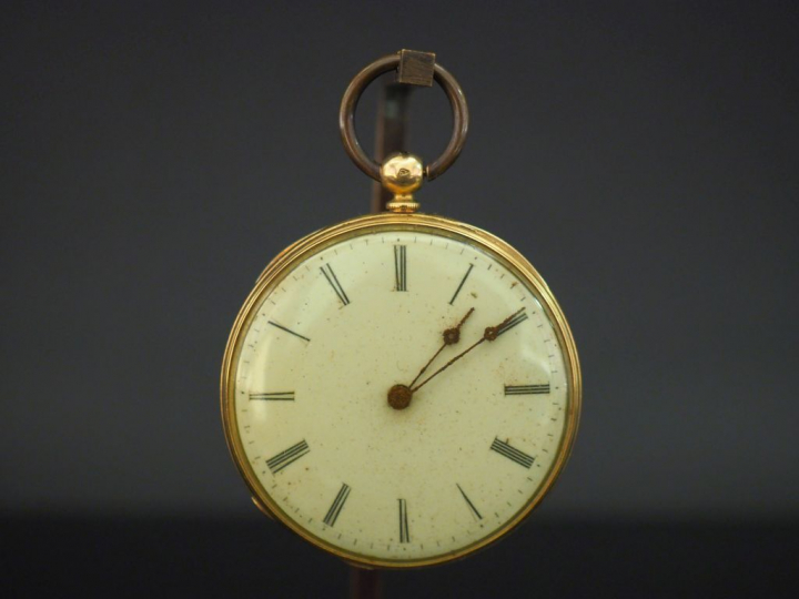 Montre de gousset Napoléon III en or jaune 750. Cadran à chiffres roma