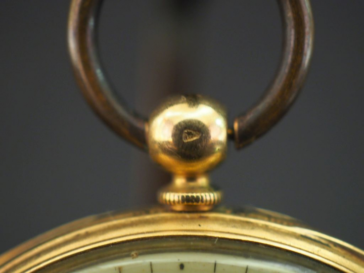 Montre de gousset Napoléon III en or jaune 750. Cadran à chiffres roma