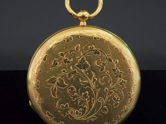 Vente aux enchères DETOUCHE à Paris Montre aveugle de col en or jaune, à décor de rinceau