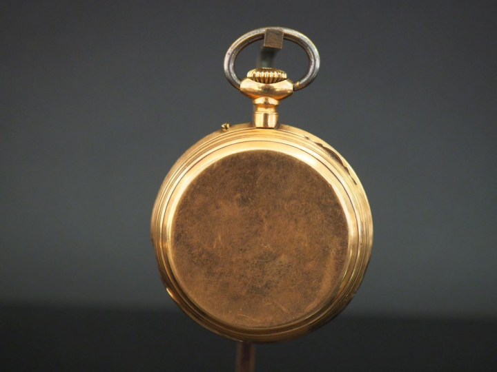 Montre de gousset en or jaune 750. Cadran à chiffres romains pour les 