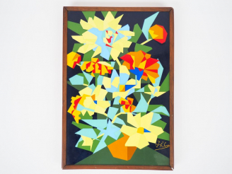 Vente aux enchères JUAN LUIS COUSINO.  "composition florale" Email n° 60/300 Etition Juan