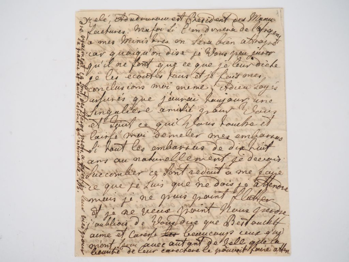 CATHERINE II DE RUSSIE. LETTRE AUTOGRAPHE signée d’un paraphe adressée