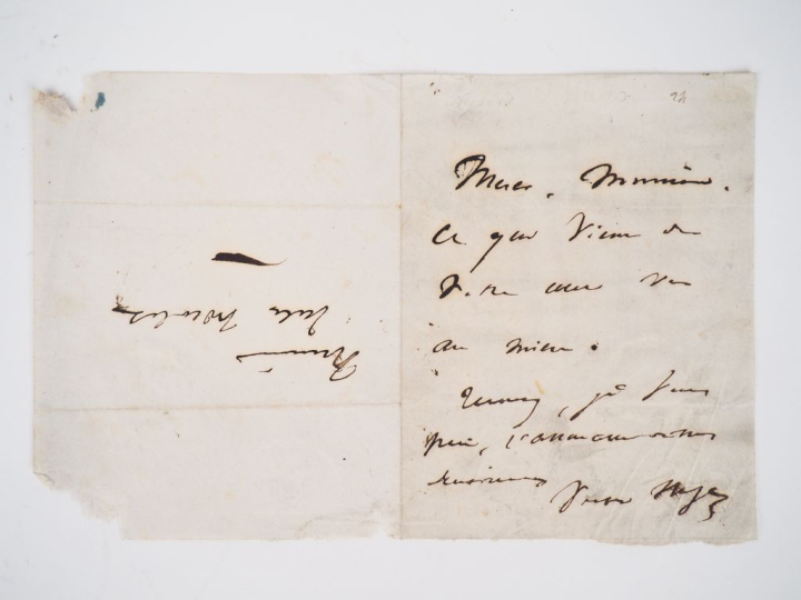 HUGO (Victor). LETTRE AUTOGRAPHE signée adressée à Théodore de Banvill