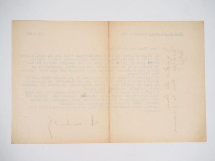 KANDINSKY (Vassily). LETTRE TAPUSCRITE signée (avec 3 lignes autograph