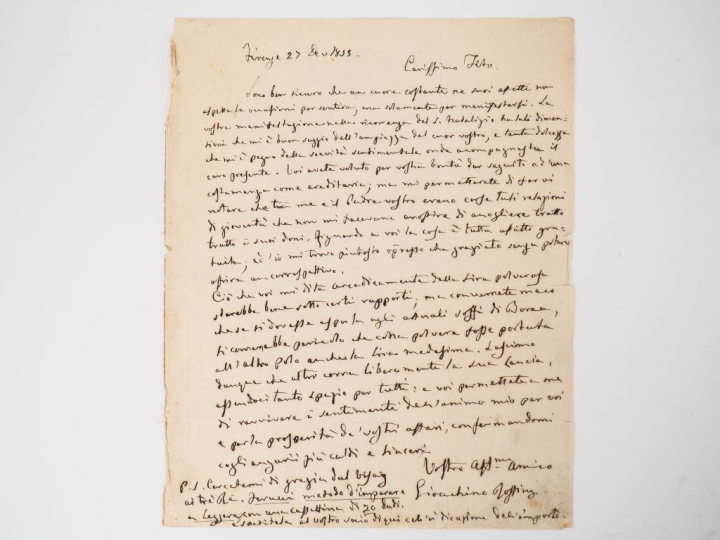 ROSSINI (Gioachino). LETTRE AUTOGRAPHE SIGNÉE adressée à Tito Ricordi.