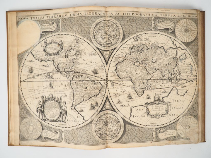 [ATLAS]. HONDIUS (Iud.). NOVA TOTIUS TERRARUM ORBIS GEOGRAPHICA AC HYD
