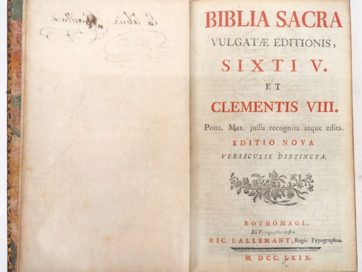 [BIBLE]. BIBLIA SACRA vulgatae editionis, Sixti V et Clementis VIII. R