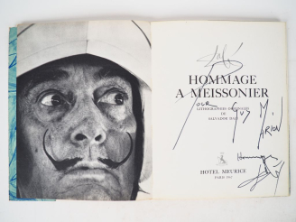 Vente aux enchères DALI (S.). HOMMAGE À MEISSONIER. P., Hôtel Meurice, 1967. In-4 cartonn