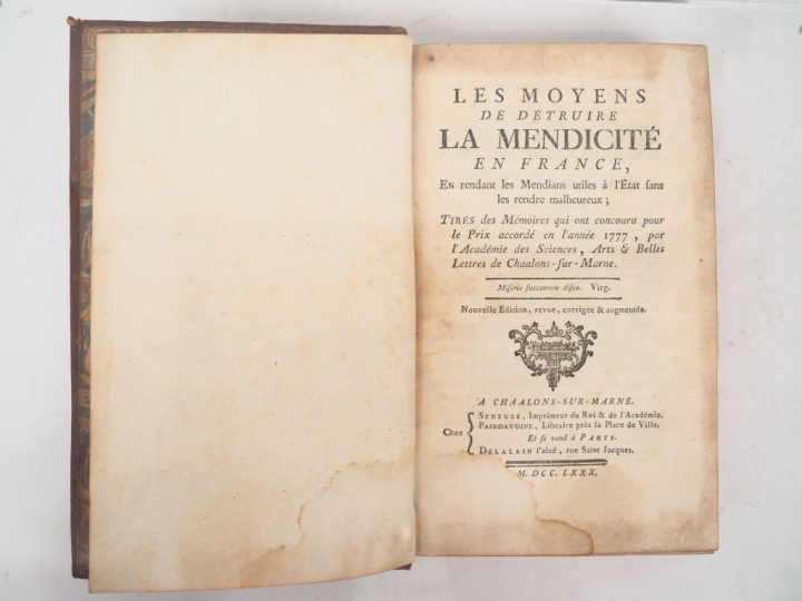 MALVAUX. LES MOYENS DE DÉTRUIRE LA MENDICITÉ EN FRANCE, en rendant les