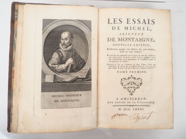 MONTAIGNE (M. de). LES ESSAIS. Amsterdam, Aux Dépens de la Compagnie, 