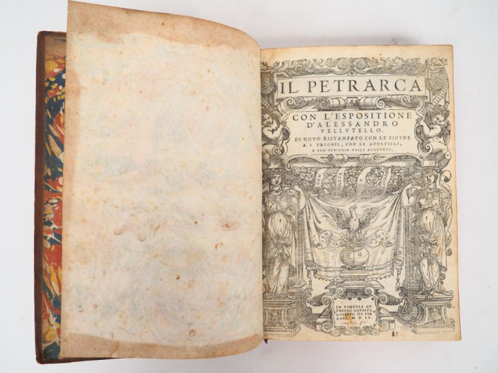 PÉTRARQUE. IL PETRARCA con l’espositione d’Allessandro Vellutello. Vin