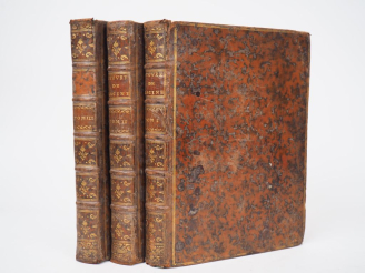 Vente aux enchères RACINE. OEUVRES. Paris, 1760. Trois volumes grand in-4 veau porphyre, 