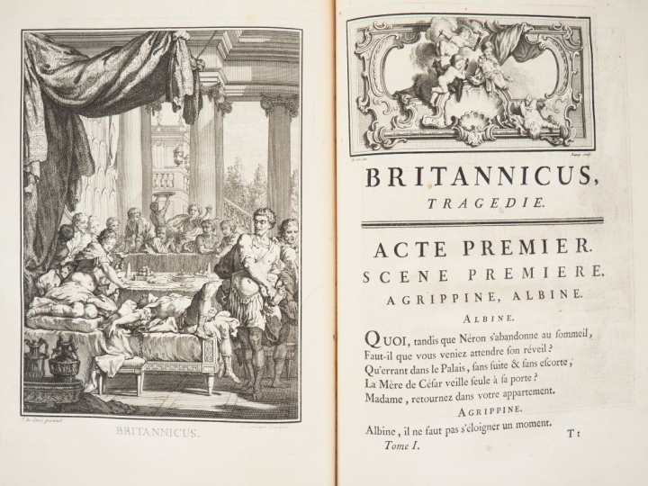 RACINE. OEUVRES. Paris, 1760. Trois volumes grand in-4 veau porphyre, 