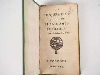 Vente aux enchères [RETZ (Cardinal de)]. LA CONJURATION DU COMTE JEAN-LOUIS DE FIESQUE. C