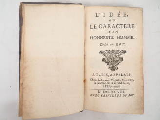 Vente aux enchères [SAINT-HILAIRE (Sieur de)]. L'IDÉE, ou LE CARACTÈRE D'UN HONNESTE HOMM