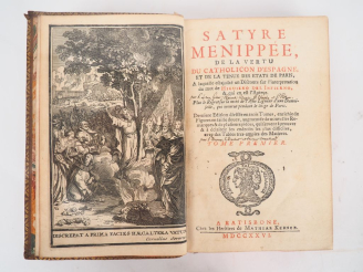 Vente aux enchères SATYRE MÉNIPPÉE, de la vertu du Catholicon d'Espagne, et de la tenue d