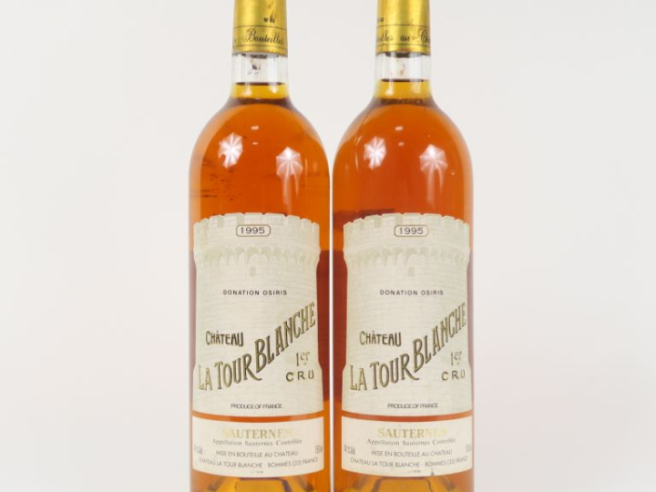 2 BOUTEILLES CHÂTEAU LA TOUR BLANCHE 1er CC SAUTERNES - 1995 - BG
