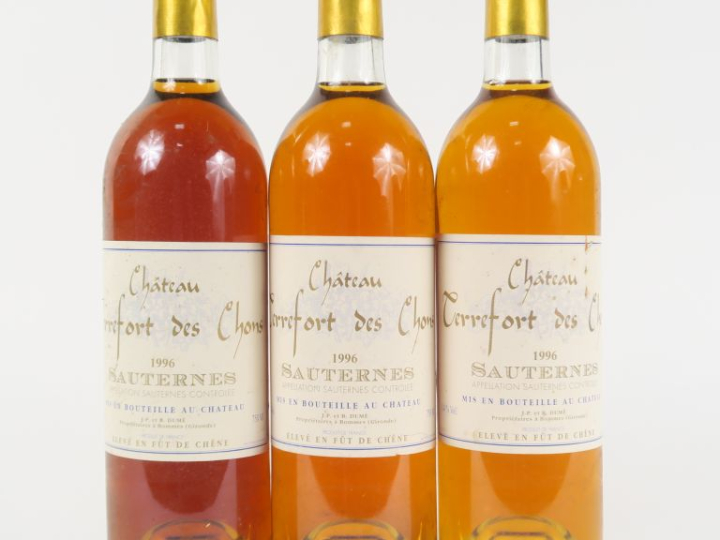 3 BOUTEILLES CHÂTEAU TERREFORT DES CHONS SAUTERNES - 1996
