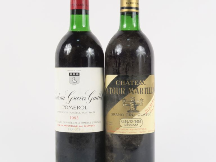 2 BOUTEILLES de 1983 : 1 CHÂTEAU GRAVES GUILLOT POMEROL LB / 1 CHÂTEAU