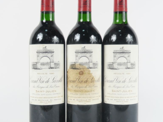 Vente aux enchères 3 BOUTEILLES CHÂTEAU LÉOVILLE LAS CASES GCC ST JULIEN - 1990 - BG/1 ET