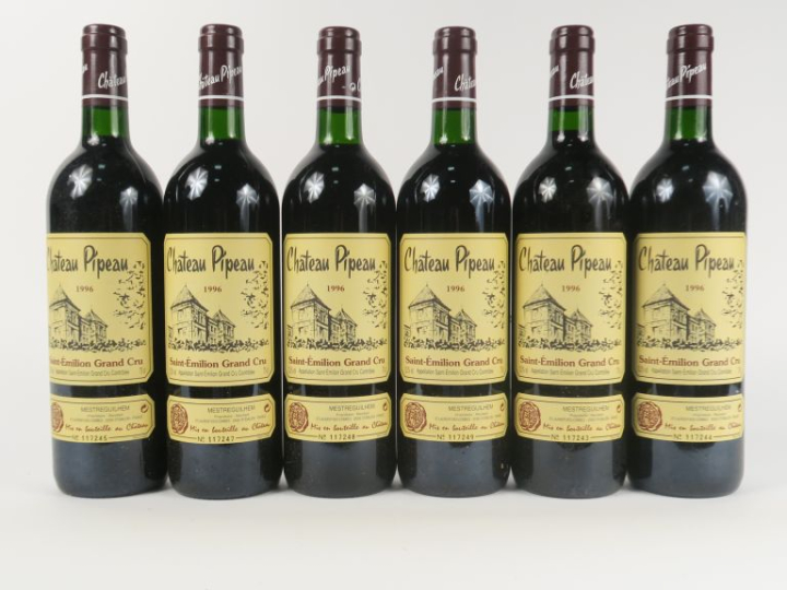 6 BOUTEILLES CHÂTEAU PIPEAU GC ST EMILION - 1996