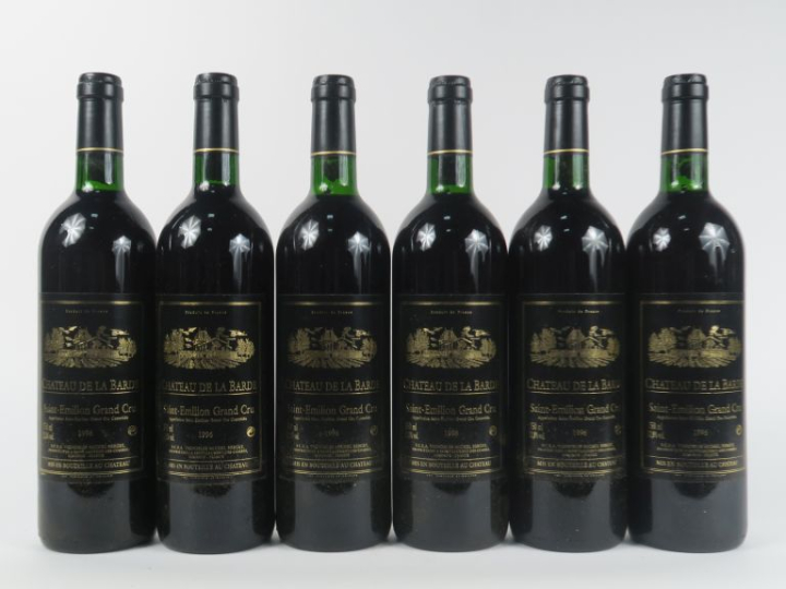 6 BOUTEILLES CHÂTEAU DE LA BARDE GC ST EMILION - 1996 - BG