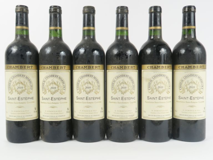 6 BOUTEILLES CHÂTEAU CHAMBERT MARBUZET ST ESTEPHE - 2010