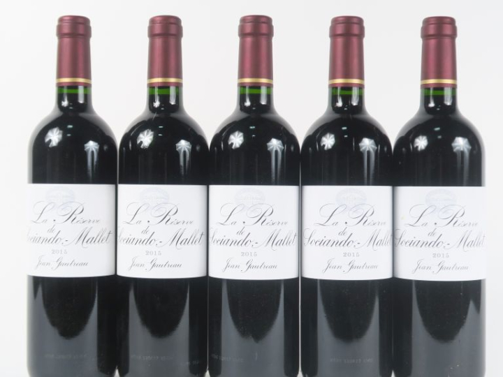 5 BOUTEILLES LA RESERVE DE SOCIANDO MALLET HAUT MEDOC - 2015
