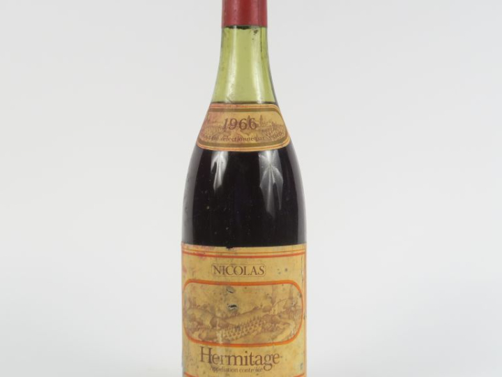 1 BOUTEILLE HERMITAGE NICOLAS - 1966 - 4,5 CM/ELA/BLS