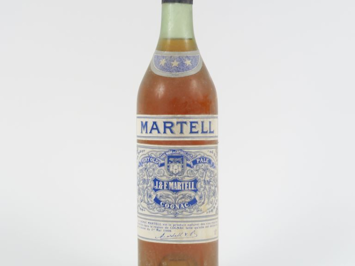 1 VIEILLE BOUTEILLE COGNAC MARTELL *** - CAPS ÉTAIN/BS
