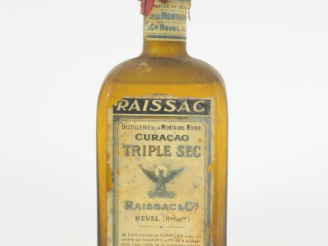 Vente aux enchères 1 VIEILLE BOUTEILLE CURACAO TRIPLE SEC RAISSAC - CAPS ETAIN AB/BS