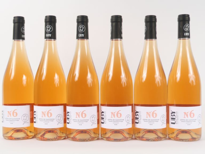 6 BOUTEILLES UBY N°6 ROSÉ CÔTES DE GASCOGNE