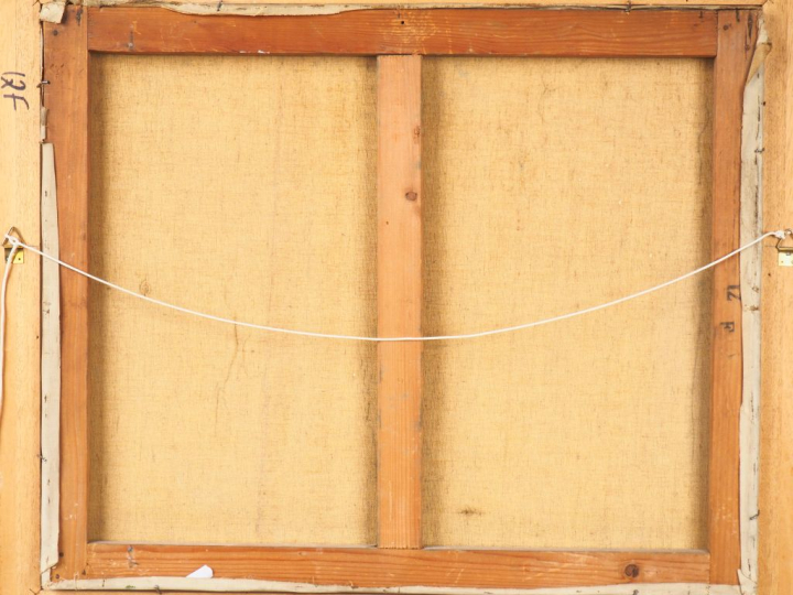 Adolphe BELLIARD. "Abreuvoir à Montmartre".  Huile sur toile, signée e