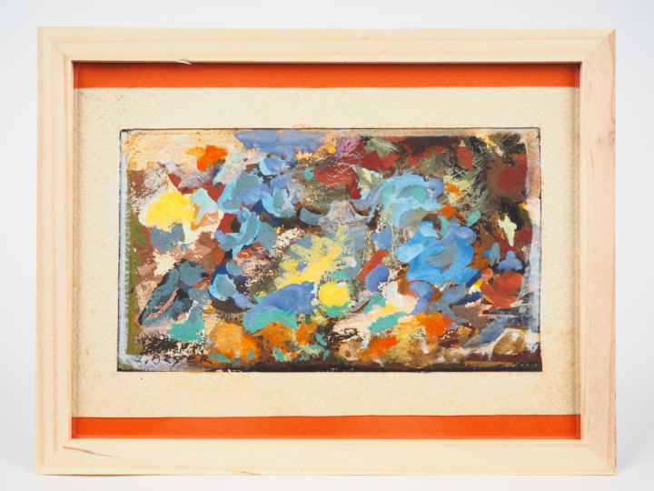 Lucien BEYER. "Composition". Gouache, signée en bas à gauche. Dim. (à 