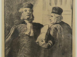 Vente aux enchères Honoré DAUMIER. "Les gens de justice, les deux avocats". Estampe, sign