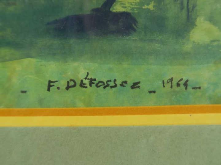 DEFOSSEZ. "composition abstraite".  Aquarelle, signée en bas à droite 