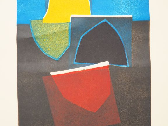 Bertrand DORNY. "Composition géométrique". Sérigraphie, contresignée e