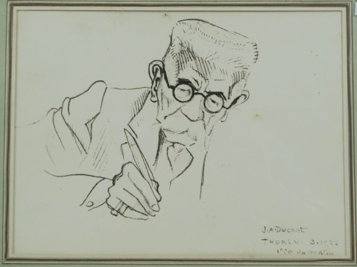 J.A DUCROT. "Portrait du Maréchal LYAUTEY". Dessin, signé en bas à dro