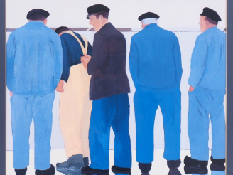 Vente aux enchères R. L. DUFOUR. "Les marins pêcheurs". Impression. Dim. 35 x 42 cm.