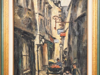 Vente aux enchères Suzanne DUFY-MARIETTE. "Rue de Venise". Huile sur toile, signée en bas