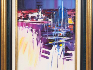 Vente aux enchères FARRAG.   "St Raphaël". Huile sur toile, signée en bas à gauche. Dim. 