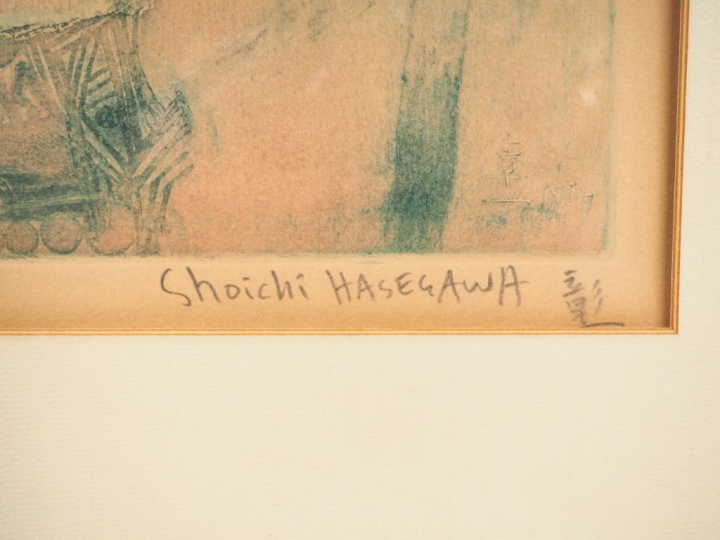 SHOICHI HASEGAWA. "Ombres et lumières". Lithographie, contresignée en 